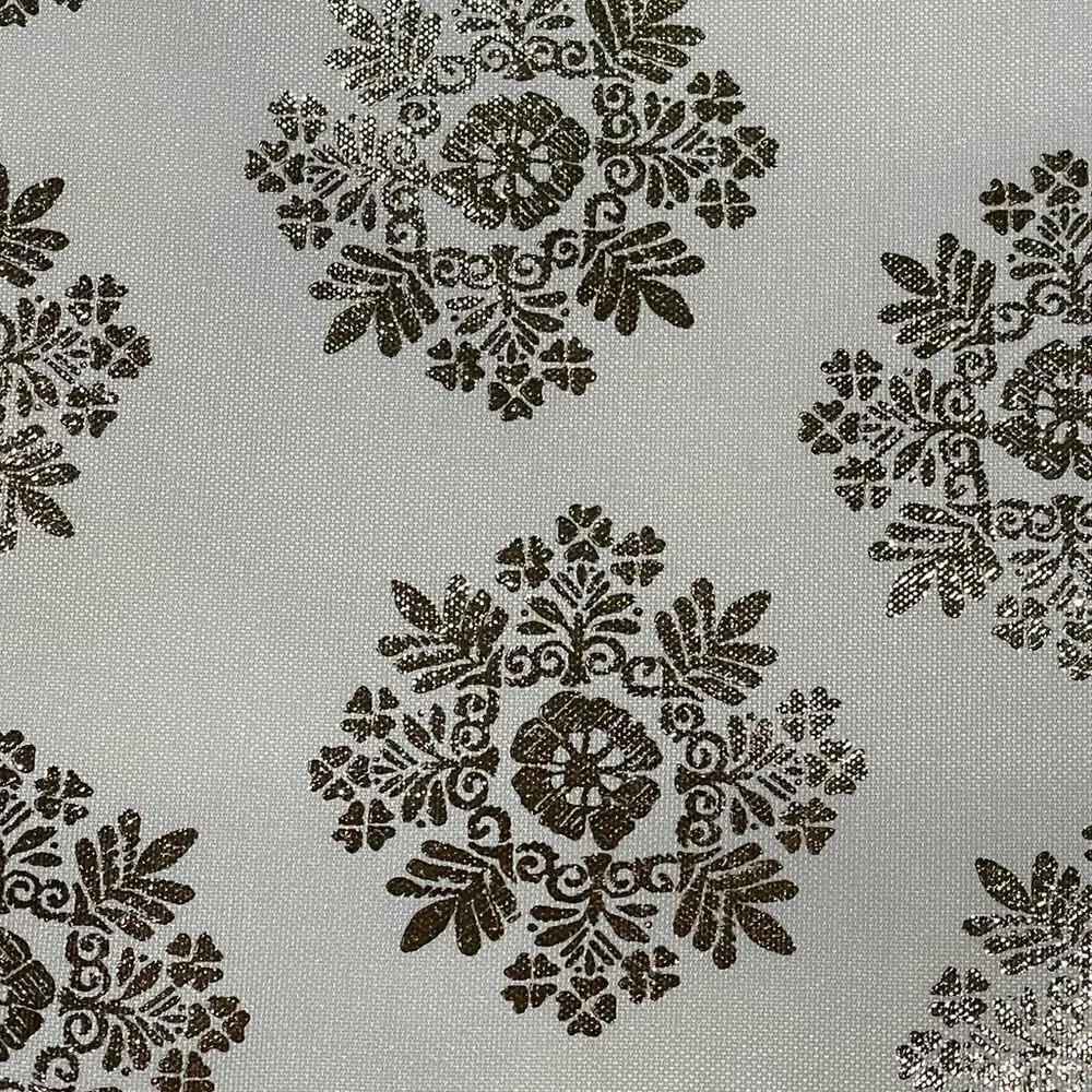 SCOUT Home Shower Curtain Snowflake Gold on White 100% Polyester 72x72” NWT